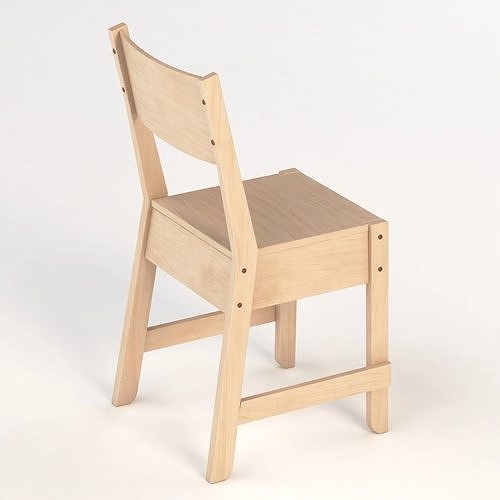 IKEA NORRKER White Birch Chair 3D model 7