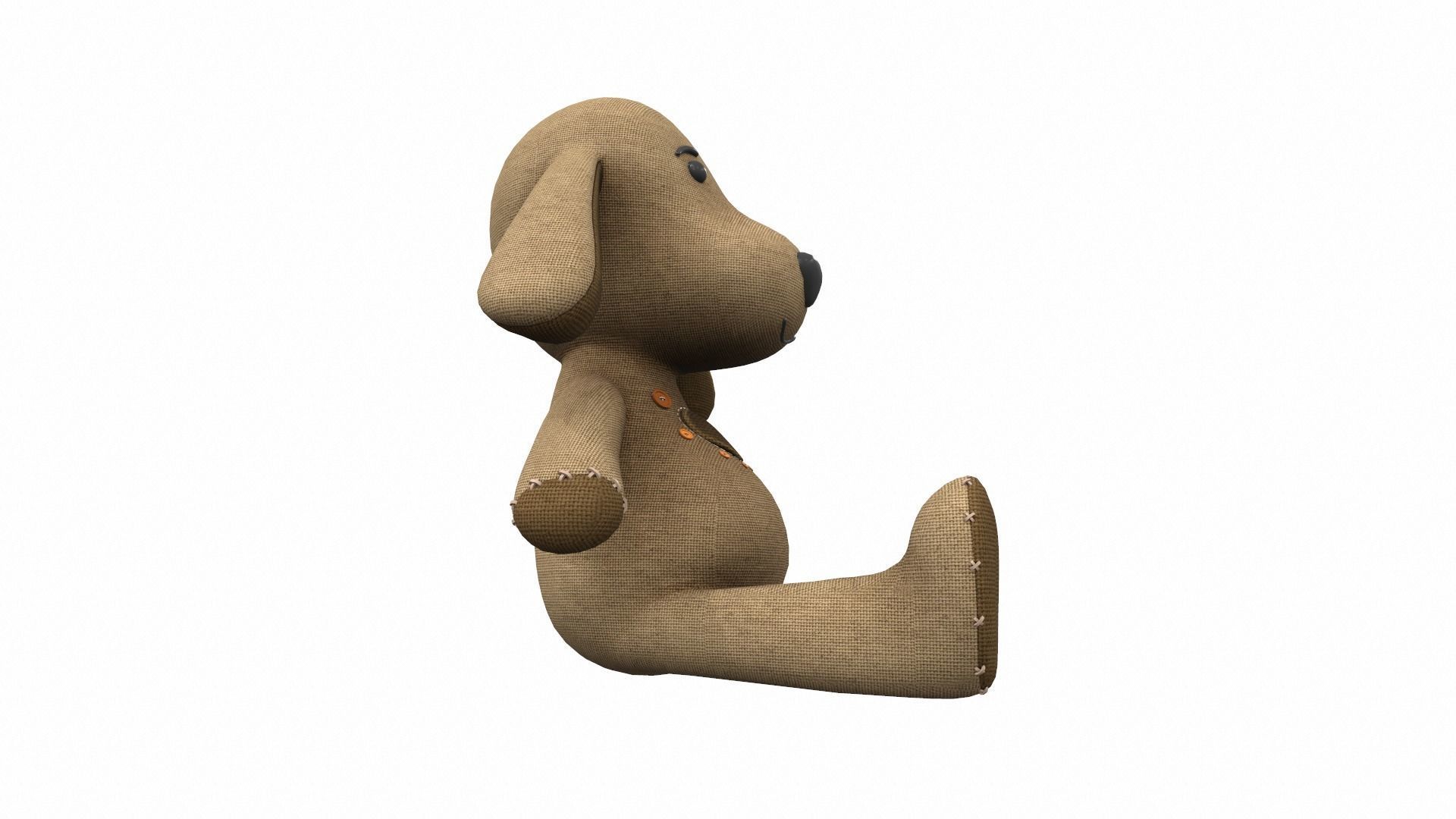 Plush toy dog 1 3D model_2