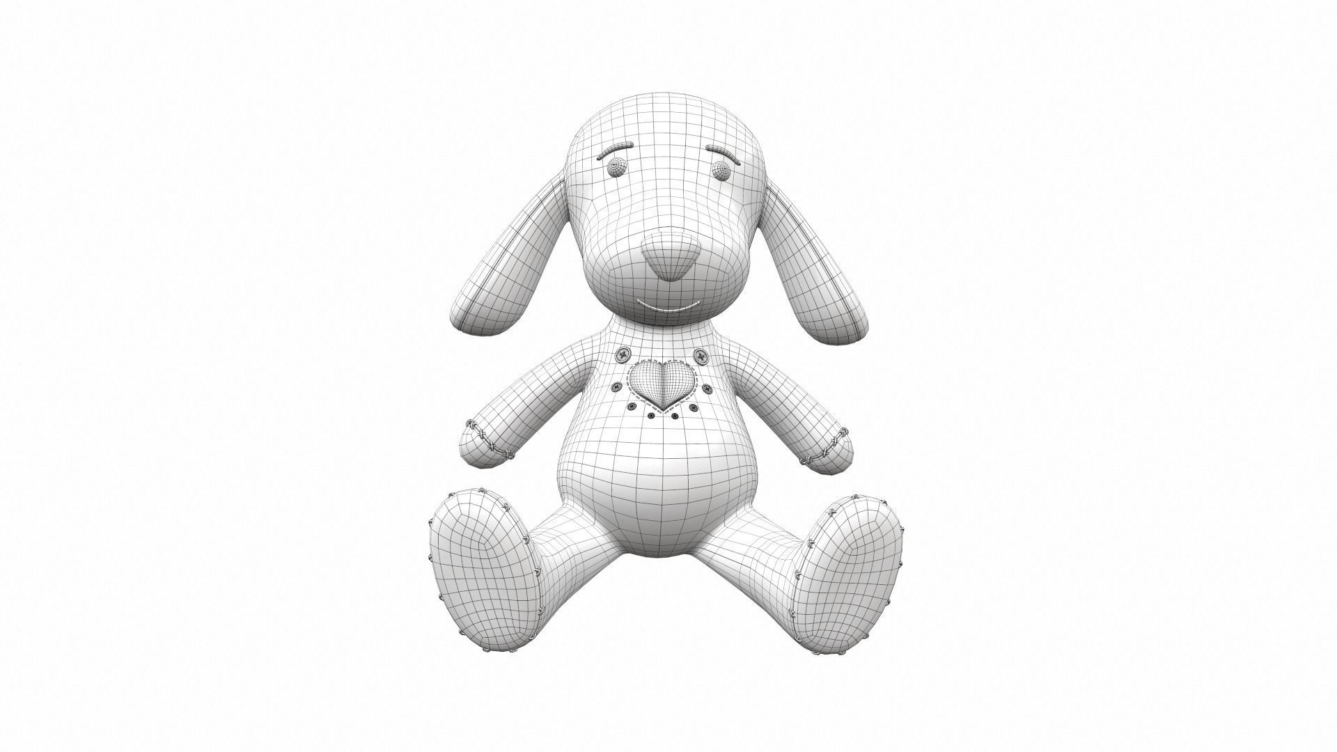 Plush toy dog 1 3D model_6