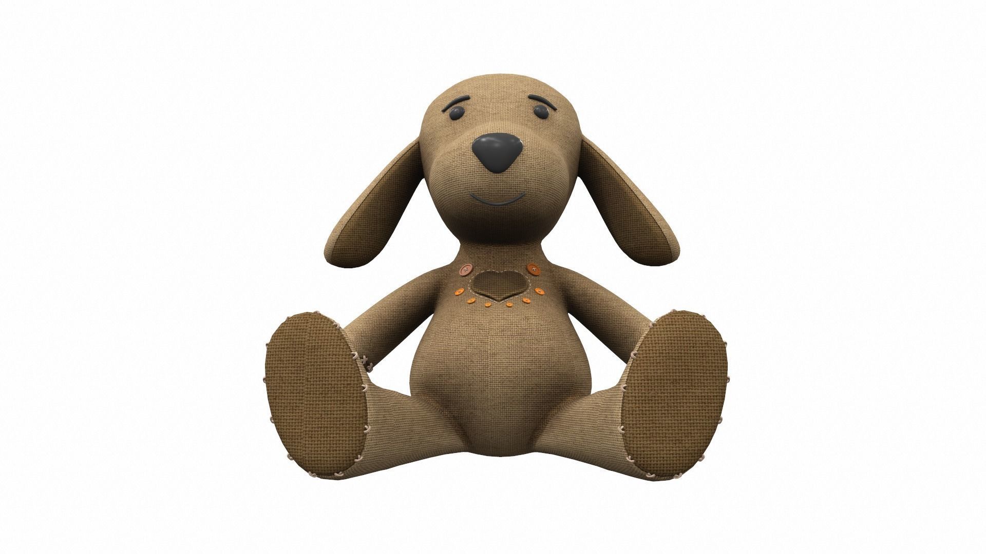 Plush toy dog 1 3D model_1