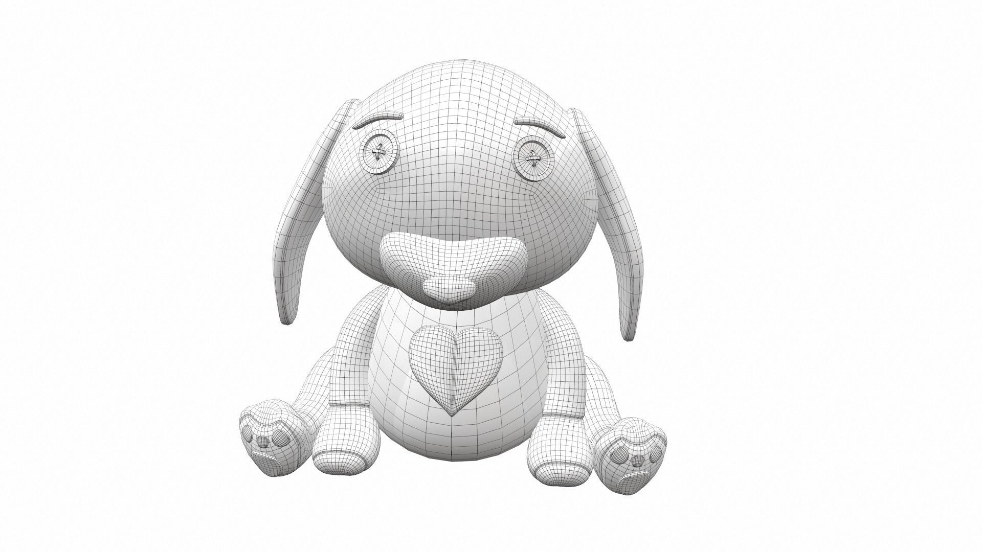 Plush toy dog 3 3D model_6