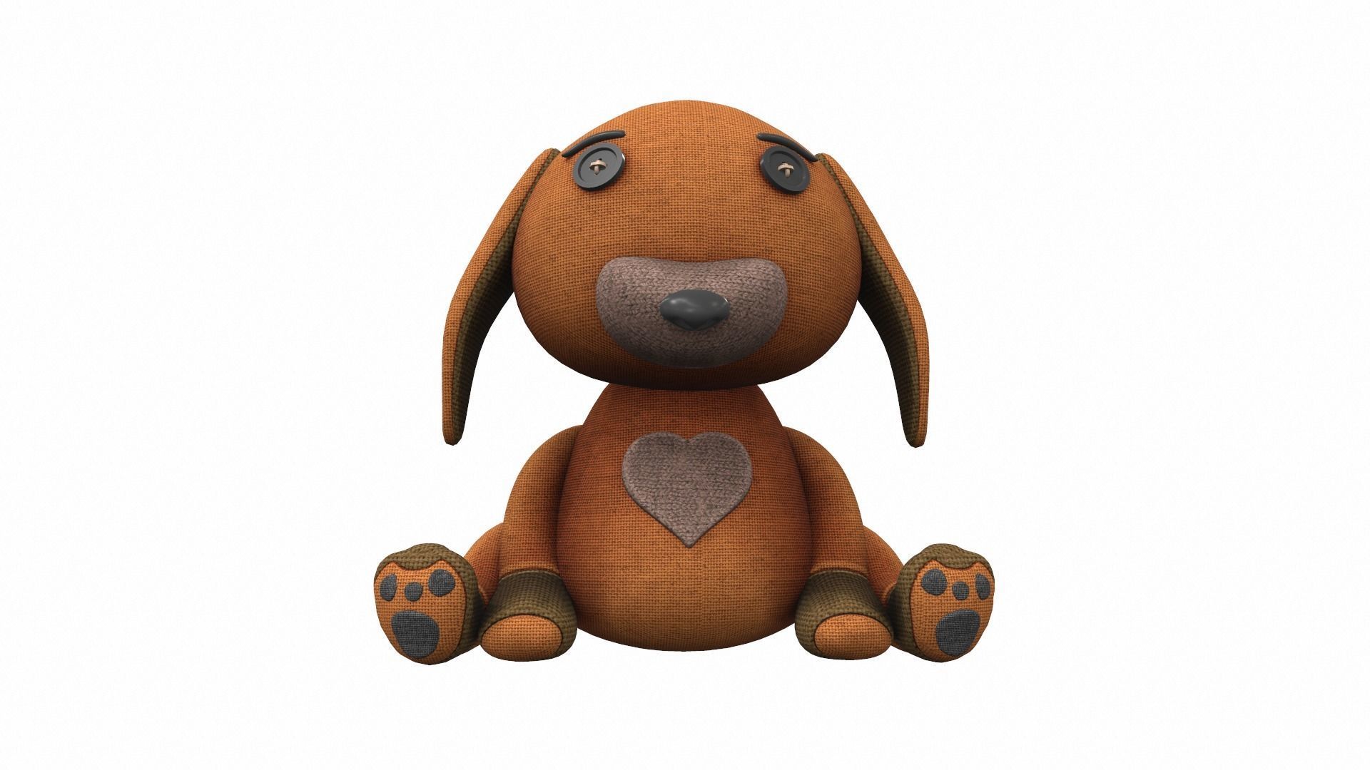 Plush toy dog 3 3D model_1
