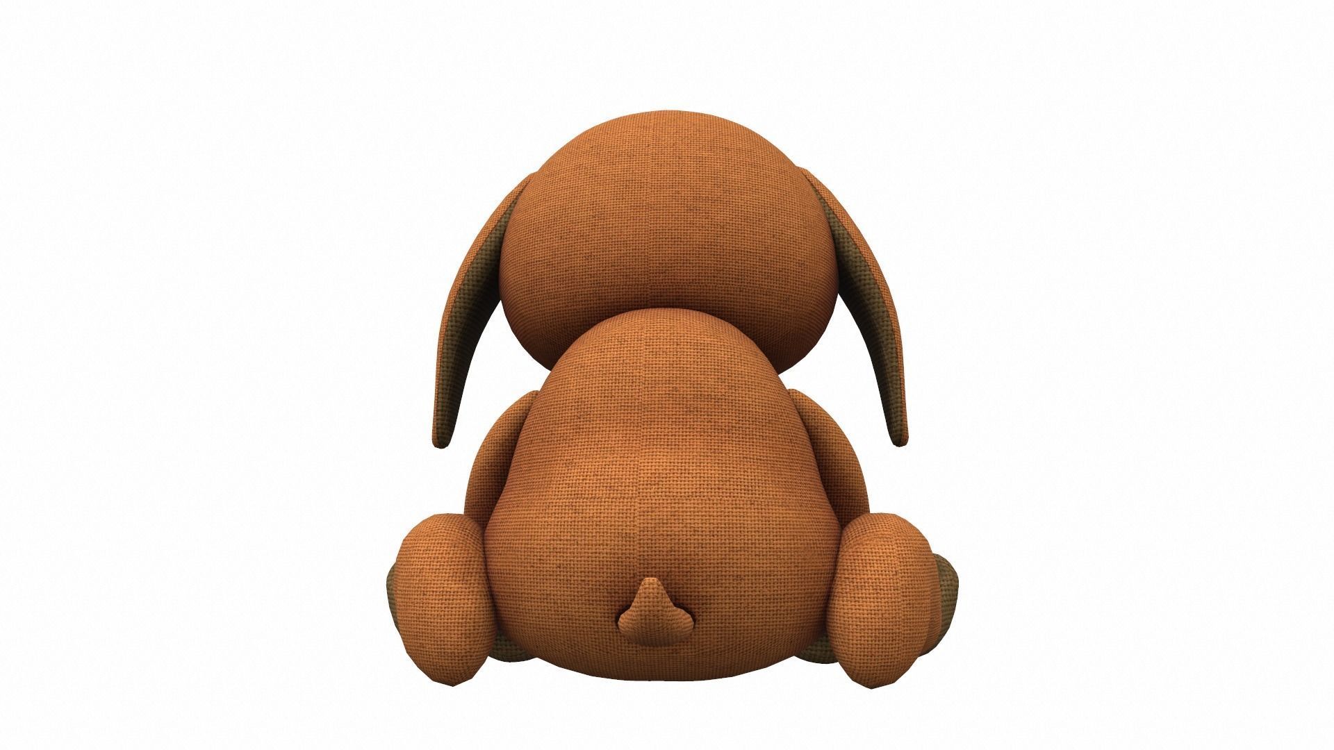 Plush toy dog 3 3D model_3