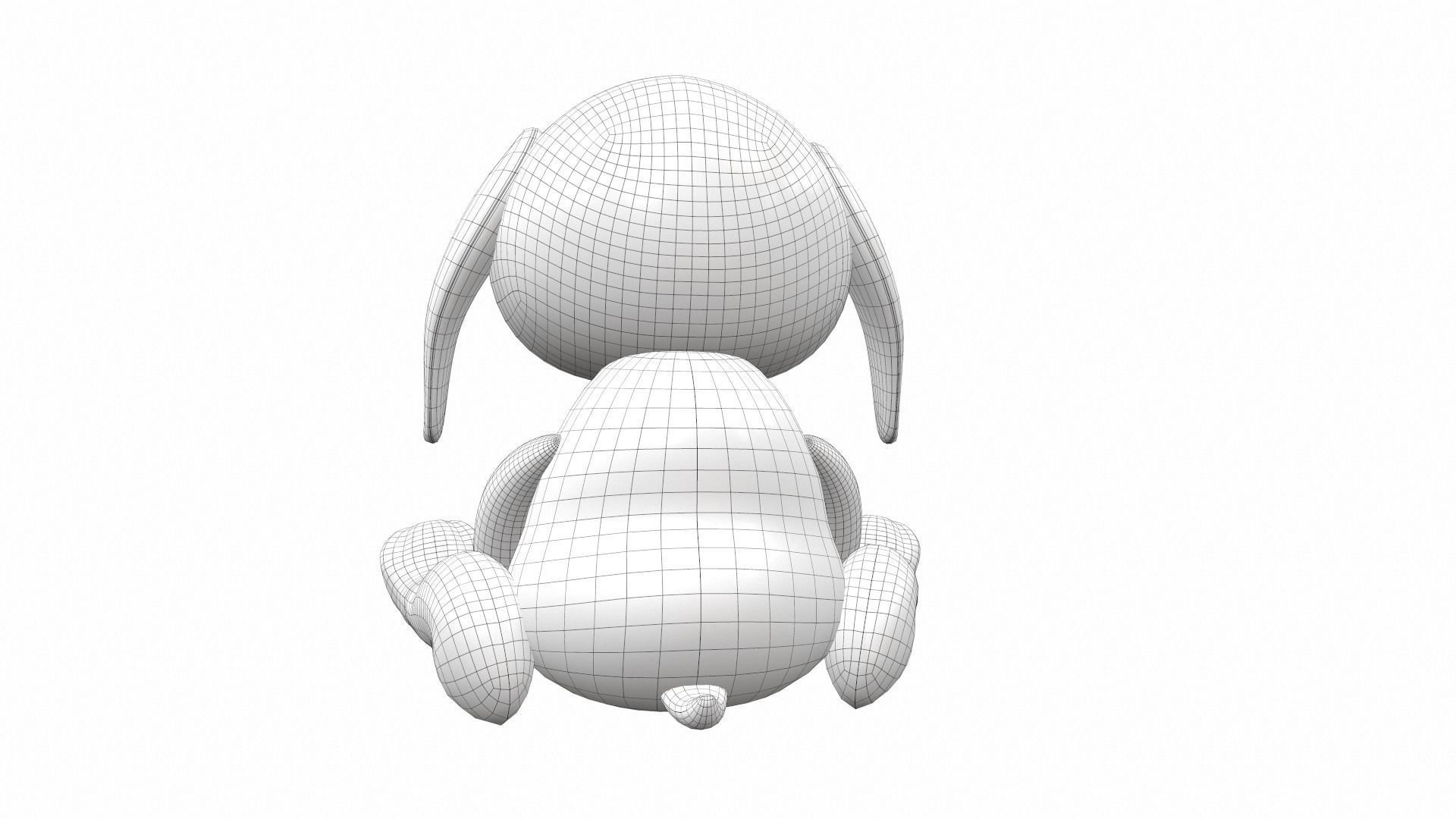 Plush toy dog 3 3D model_8