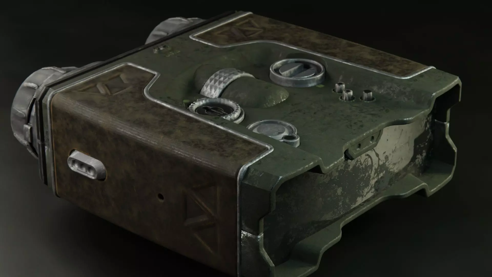 Binoculars Low-poly 3D model_0