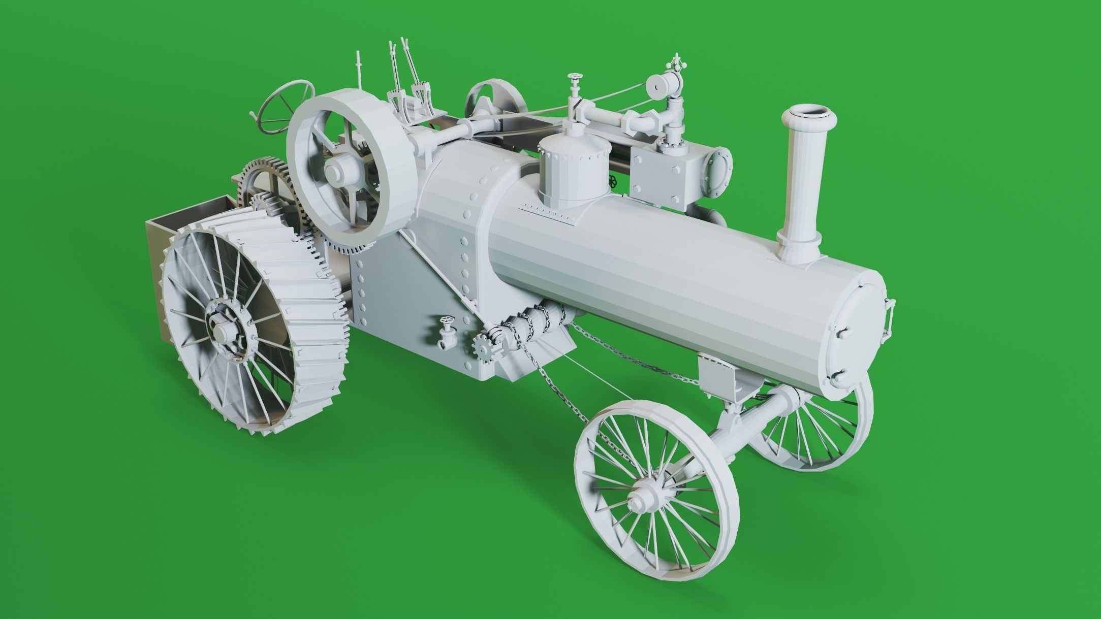 5- Steam Tractors- High detail 3d models Low-poly 3D model_2