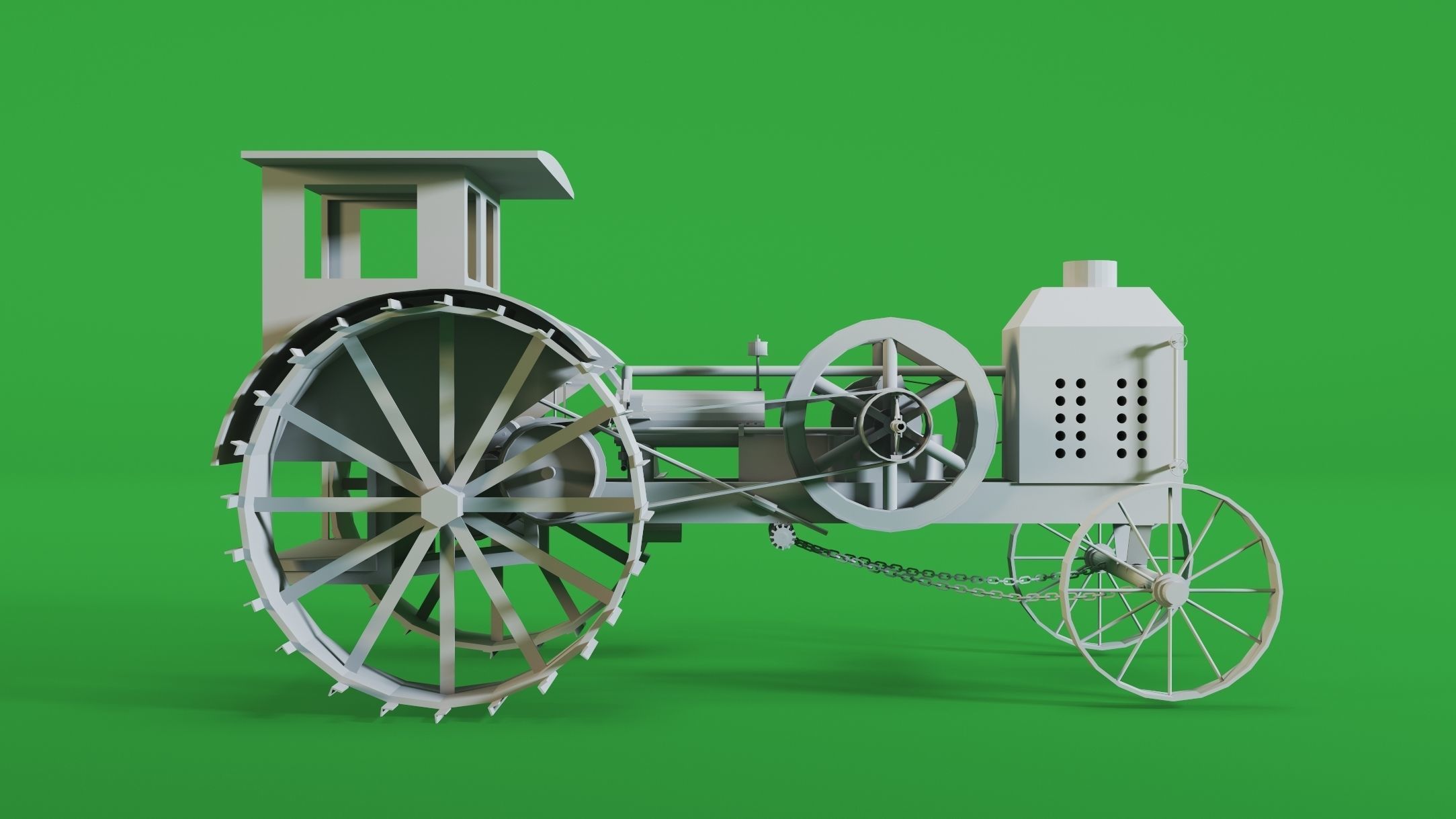 5- Steam Tractors- High detail 3d models Low-poly 3D model_7