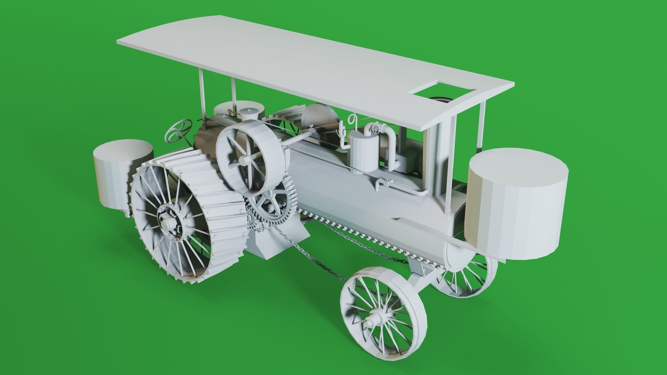 5- Steam Tractors- High detail 3d models Low-poly 3D model_6