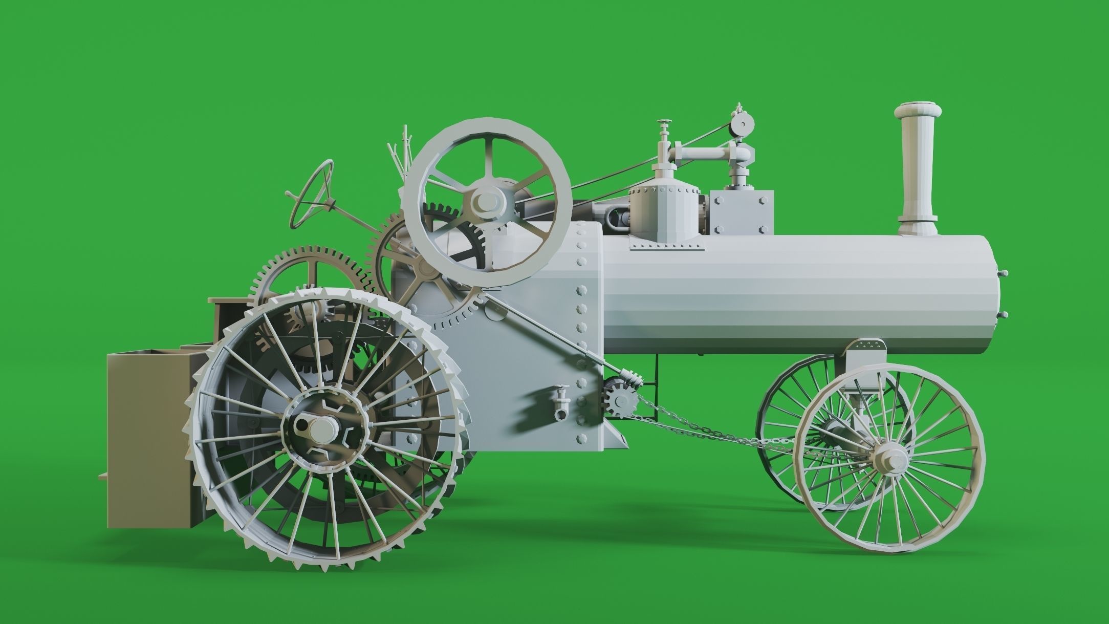 5- Steam Tractors- High detail 3d models Low-poly 3D model_1