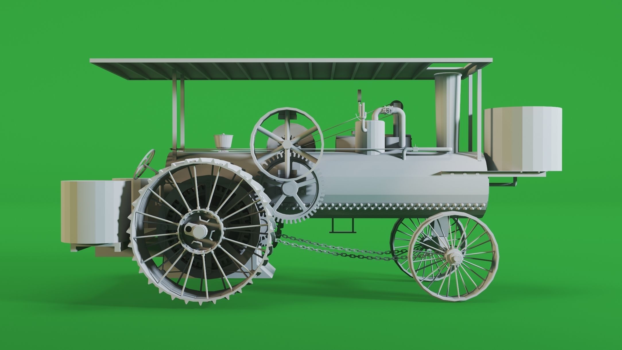5- Steam Tractors- High detail 3d models Low-poly 3D model_5