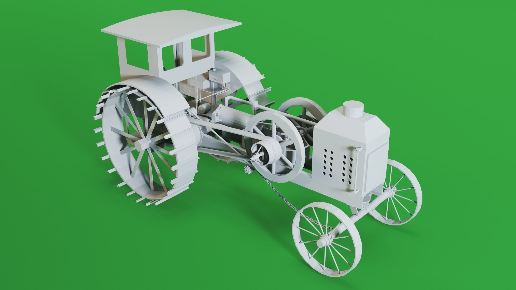 5- Steam Tractors- High detail 3d models Low-poly 3D model_8