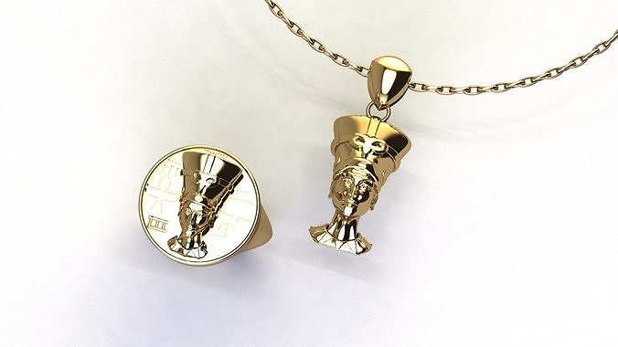 Pharaoh Ring and Pendant Set S 17  3D print model