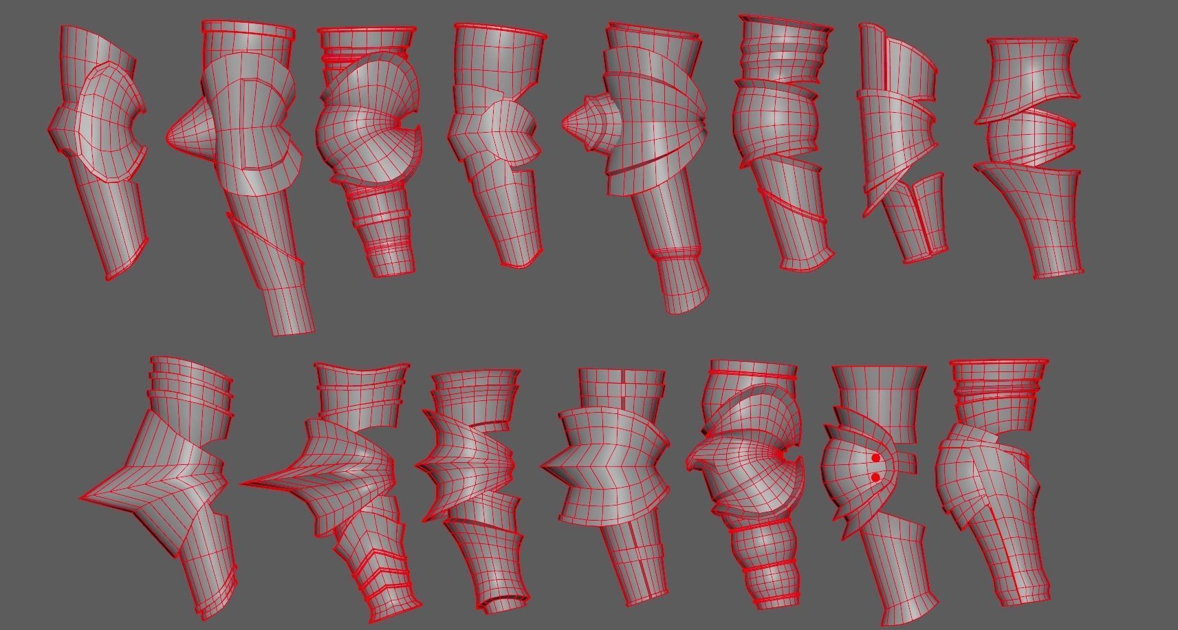 Vambrace Highpoly and Lowpoly With UVs Vol 1 Low-poly 3D model_7