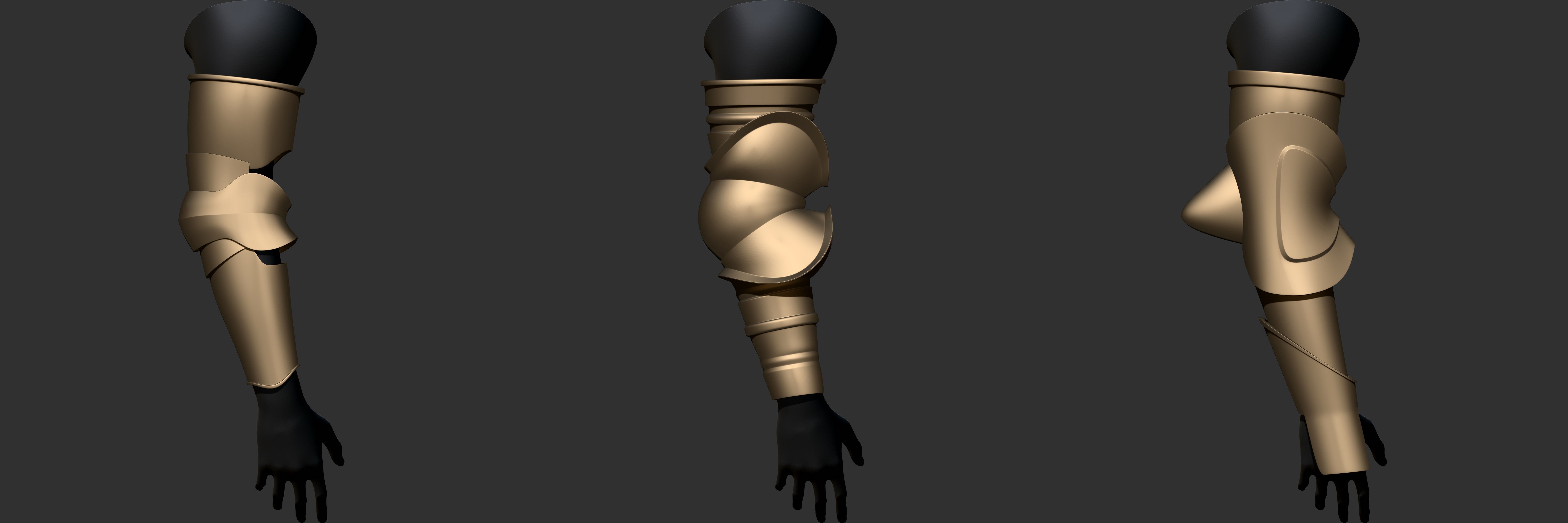 Vambrace Highpoly and Lowpoly With UVs Vol 1 Low-poly 3D model_1