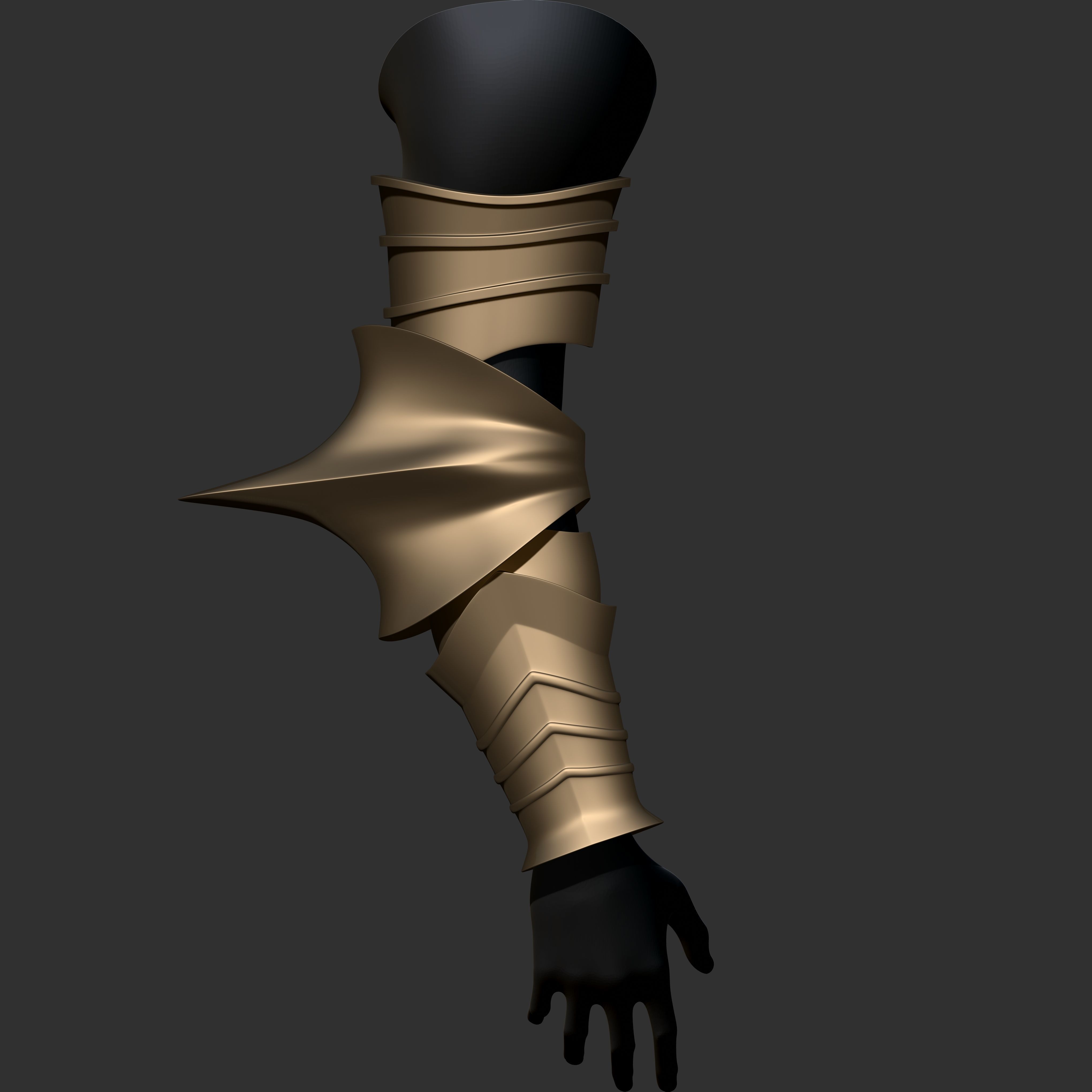 Vambrace Highpoly and Lowpoly With UVs Vol 1 Low-poly 3D model_22
