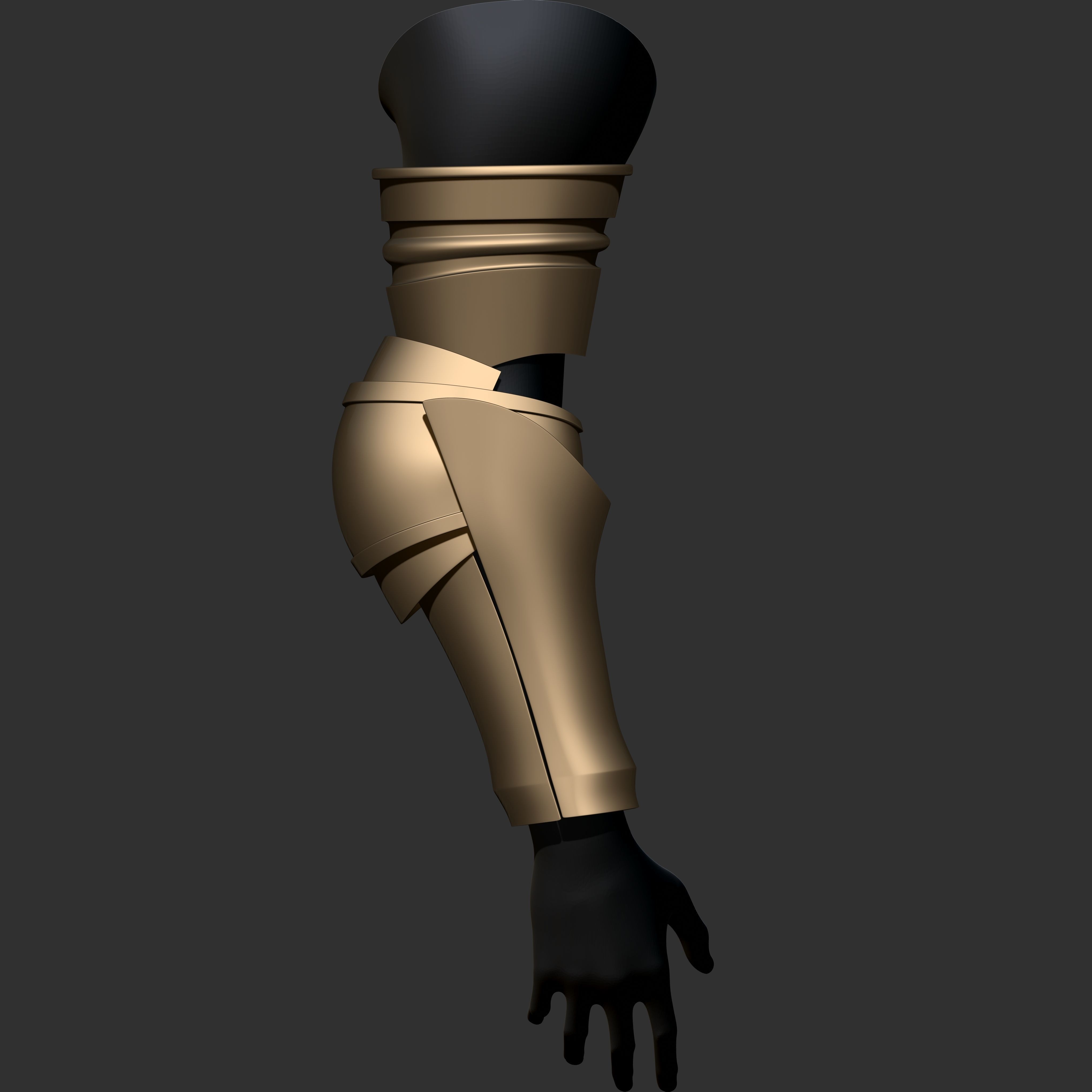 Vambrace Highpoly and Lowpoly With UVs Vol 1 Low-poly 3D model_13