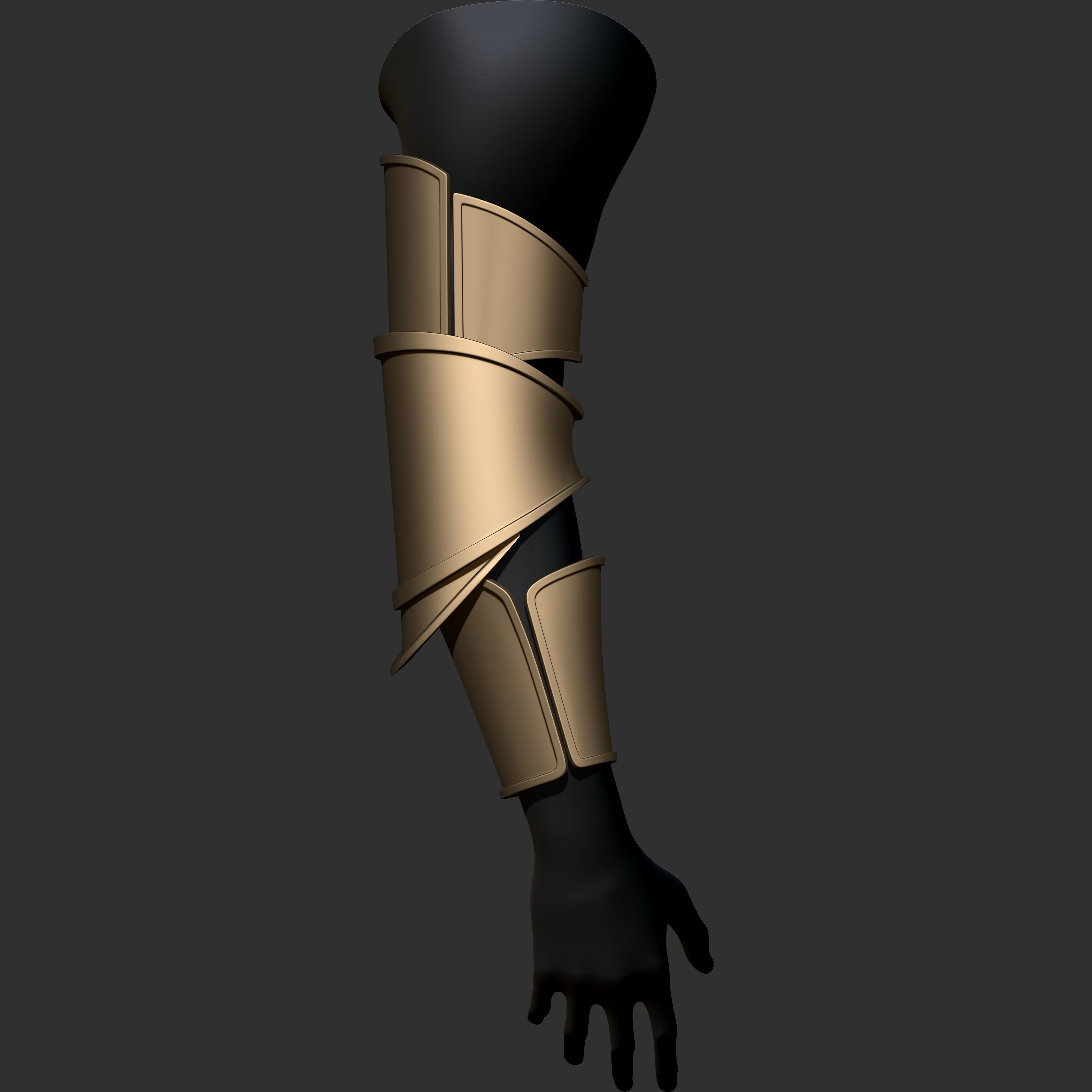 Vambrace Highpoly and Lowpoly With UVs Vol 1 Low-poly 3D model_19