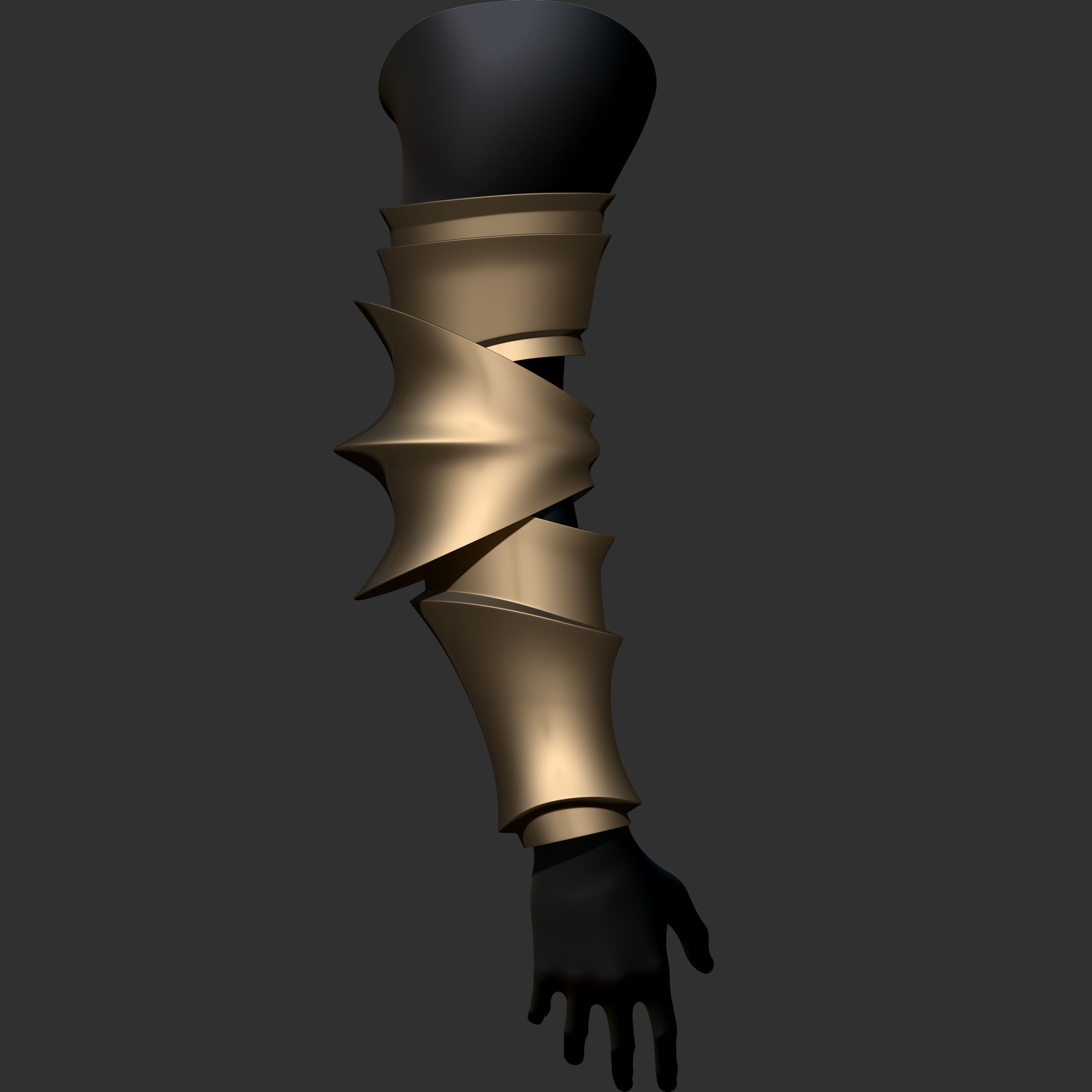 Vambrace Highpoly and Lowpoly With UVs Vol 1 Low-poly 3D model_11