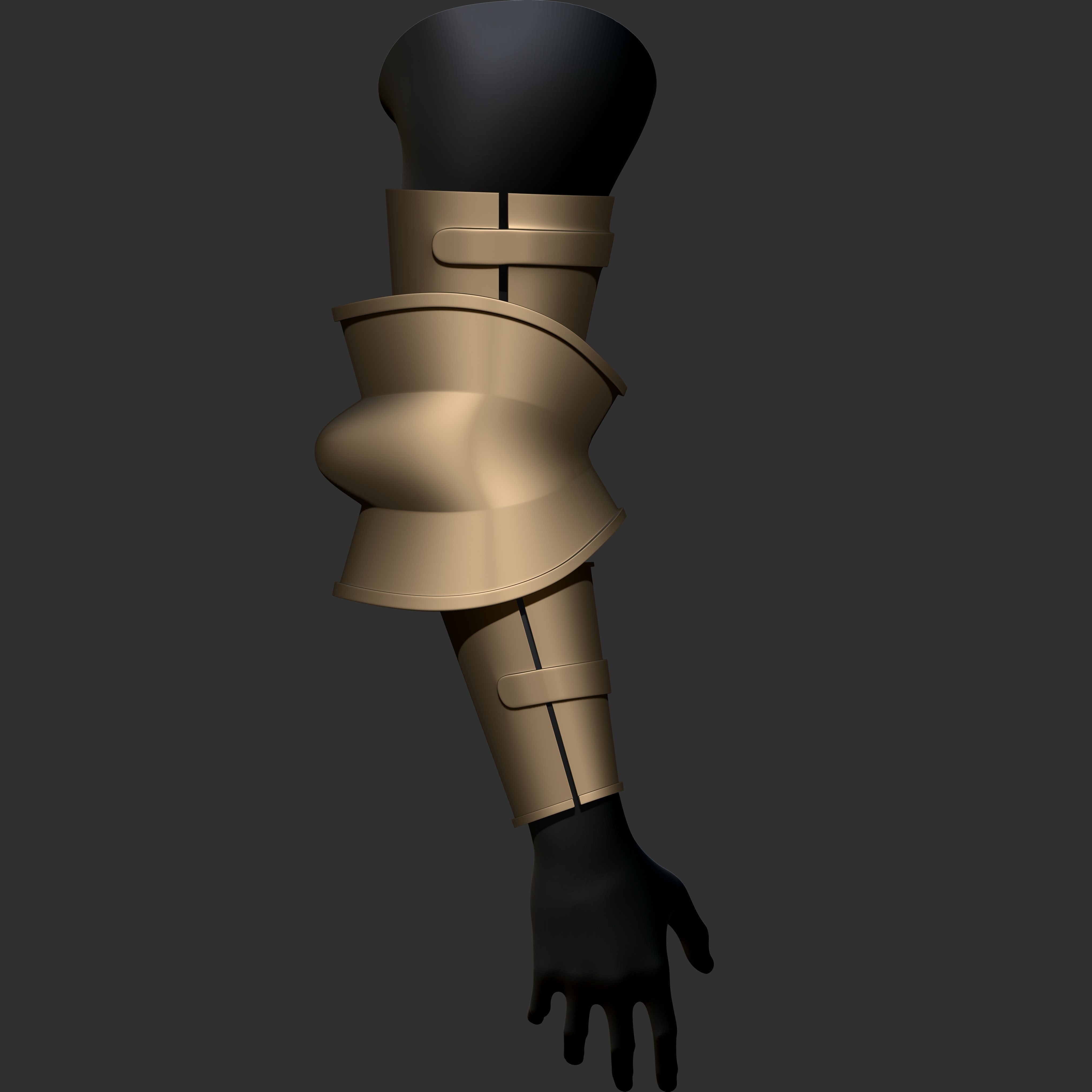 Vambrace Highpoly and Lowpoly With UVs Vol 1 Low-poly 3D model_9