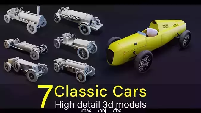 7- Classic Cars- High detail 3d models