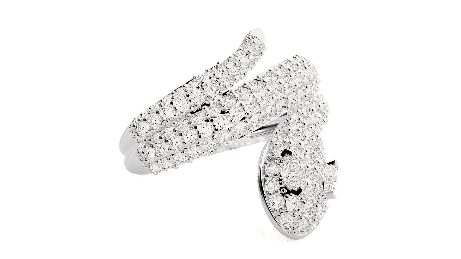 Snake Diamond Ring 3dm stl renders details 3D print model_4