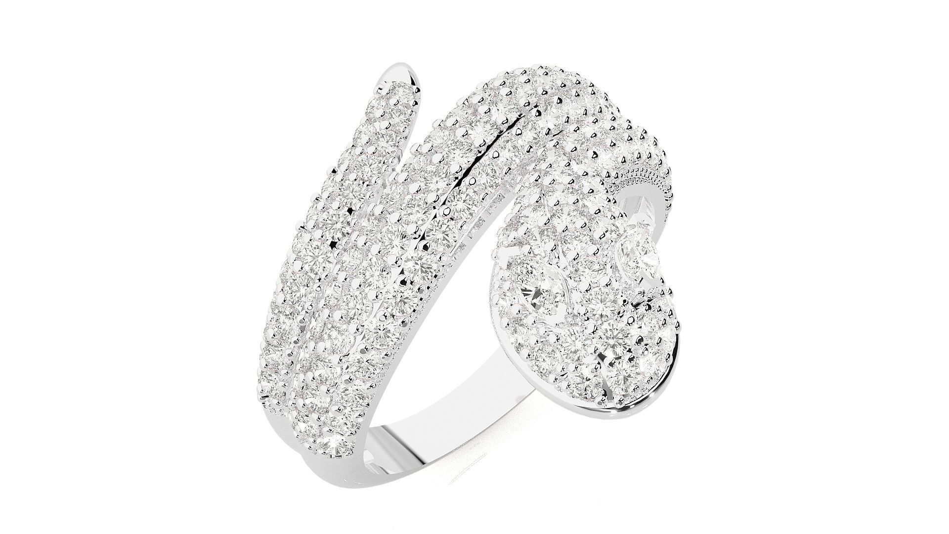 Snake Diamond Ring 3dm stl renders details 3D print model_5