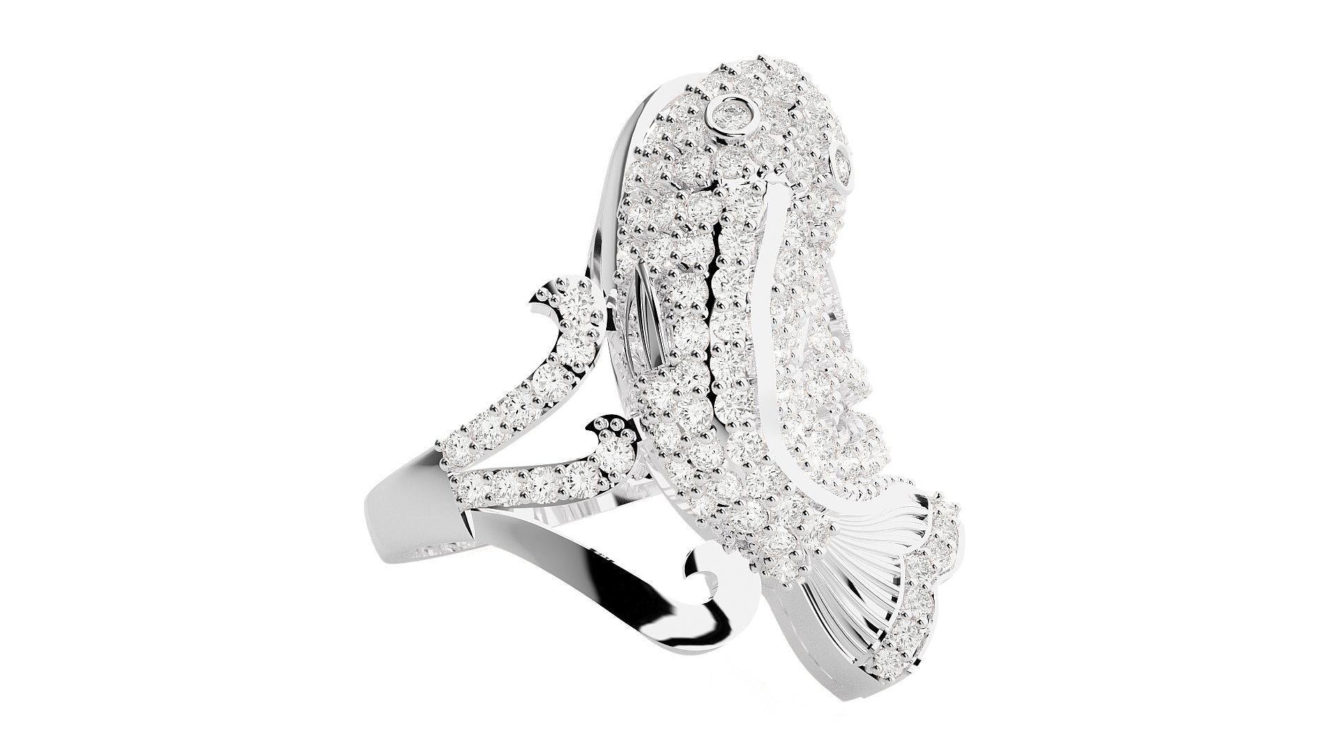 Dolphin Diamond Ring 3dm stl renders details 3D print model_4