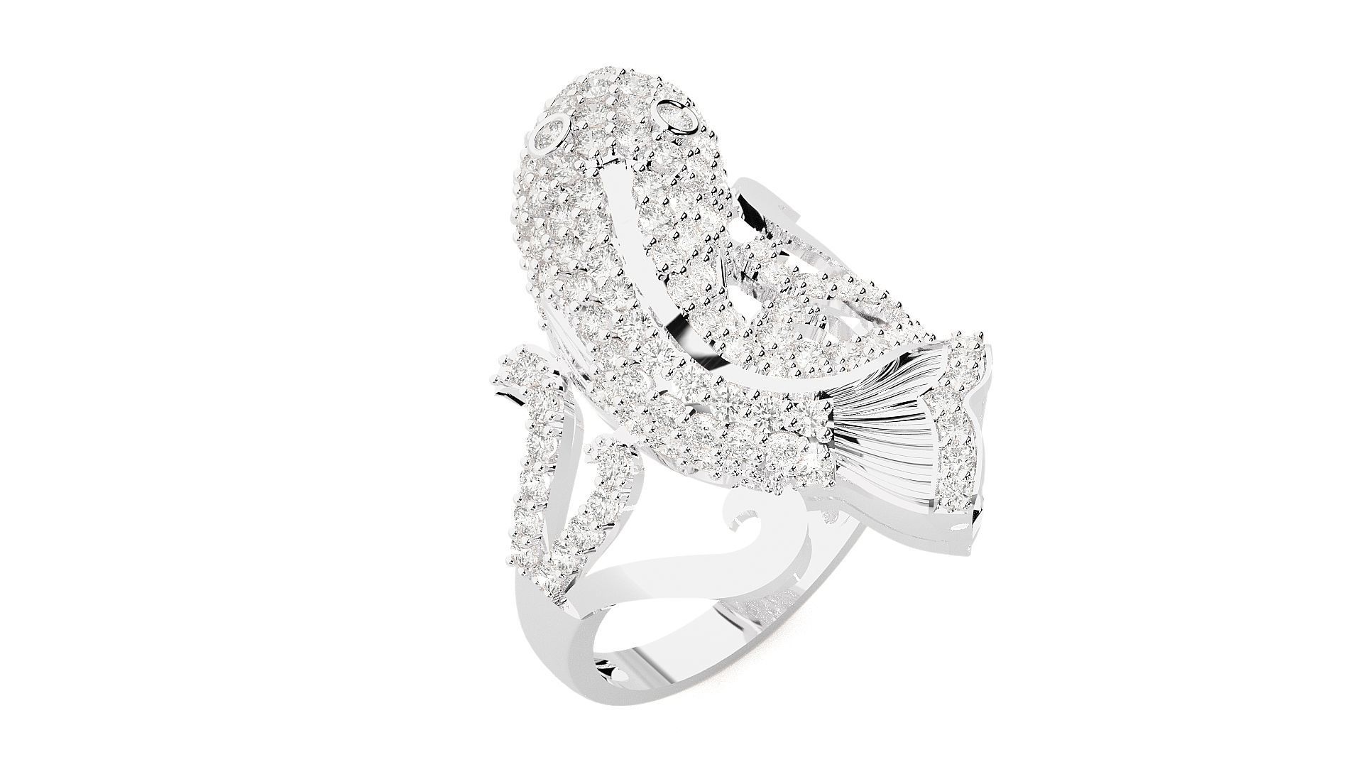 Dolphin Diamond Ring 3dm stl renders details 3D print model_5