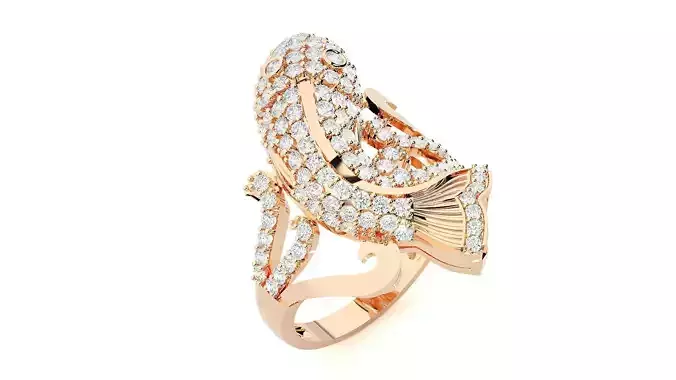 Dolphin Diamond Ring 3dm stl renders details 3D print model