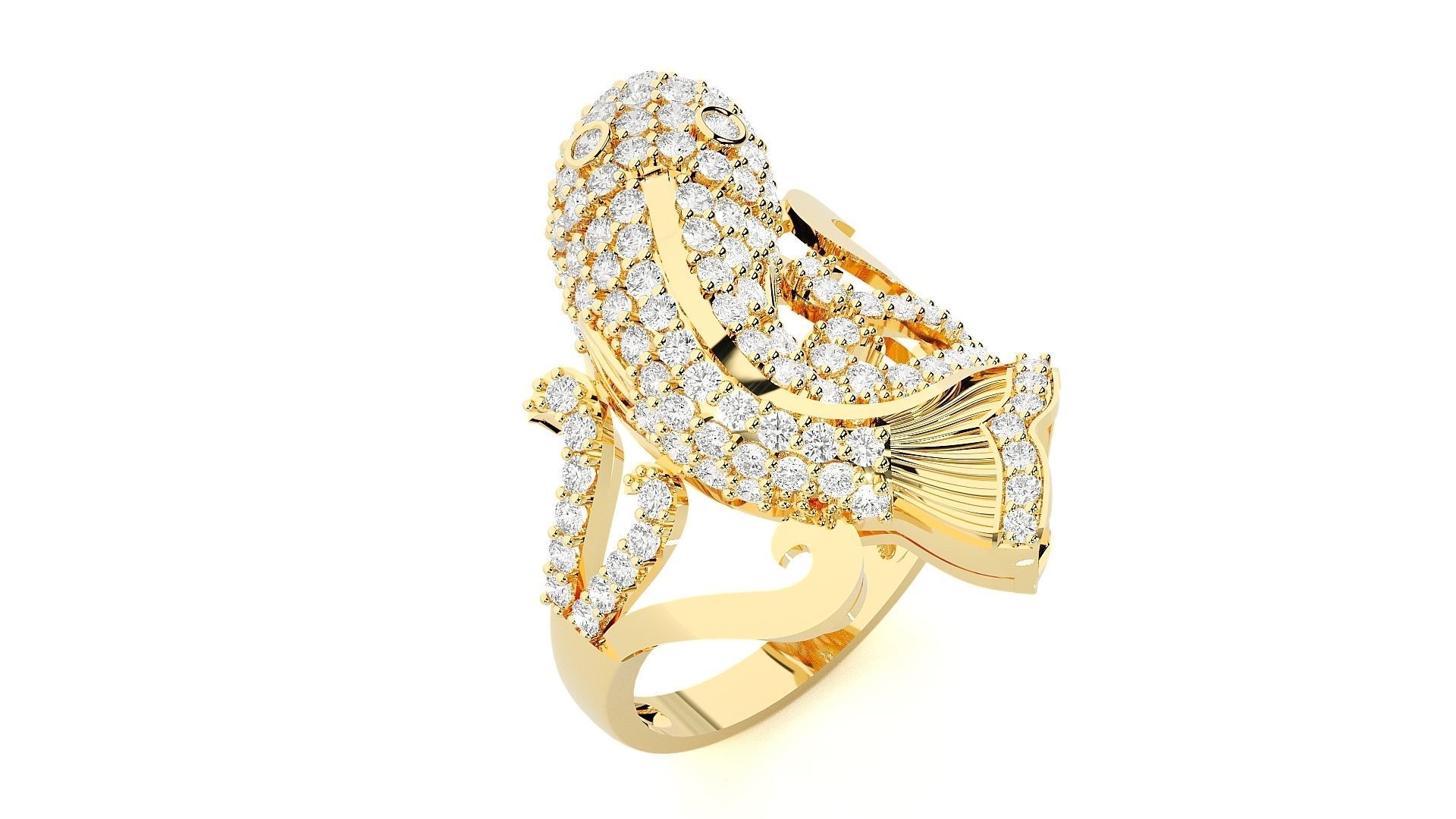 Dolphin Diamond Ring 3dm stl renders details 3D print model_8