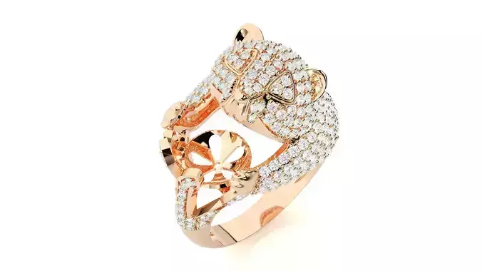 Panda Diamond Ring 3dm stl renders details