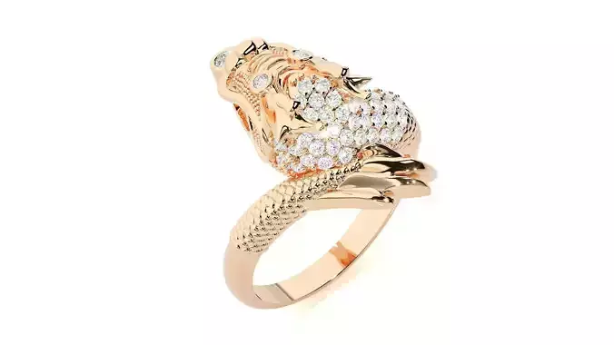 Dragon Diamond Ring 3dm stl renders details 3D print model