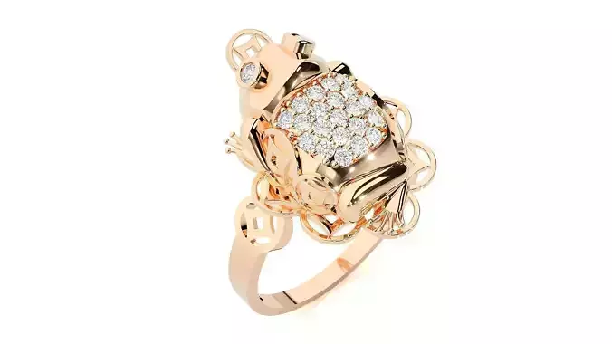 Frog Diamond Ring 3dm stl renders details