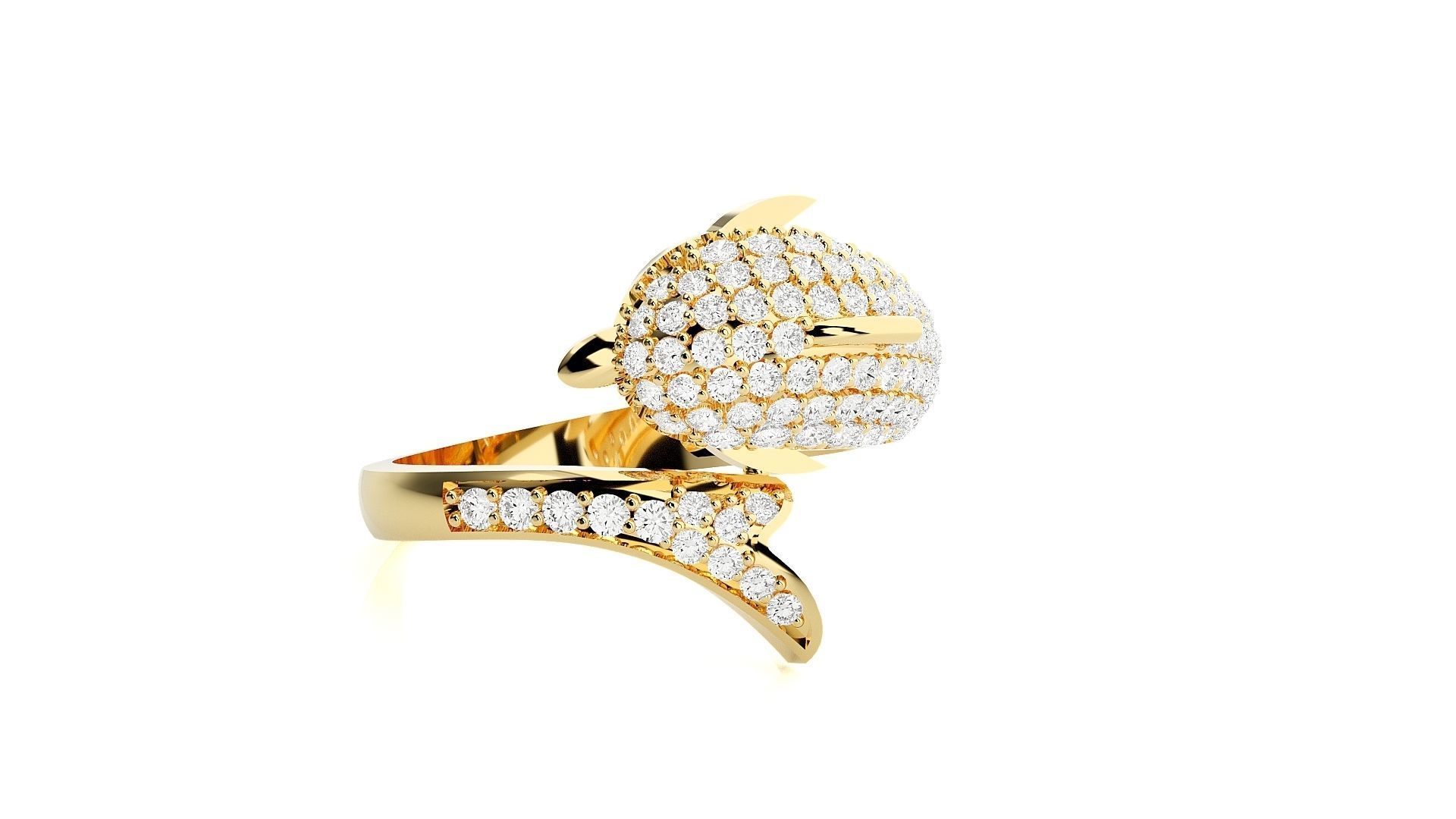 Dolphin Diamond Ring 3dm stl renders details 3D print model_7