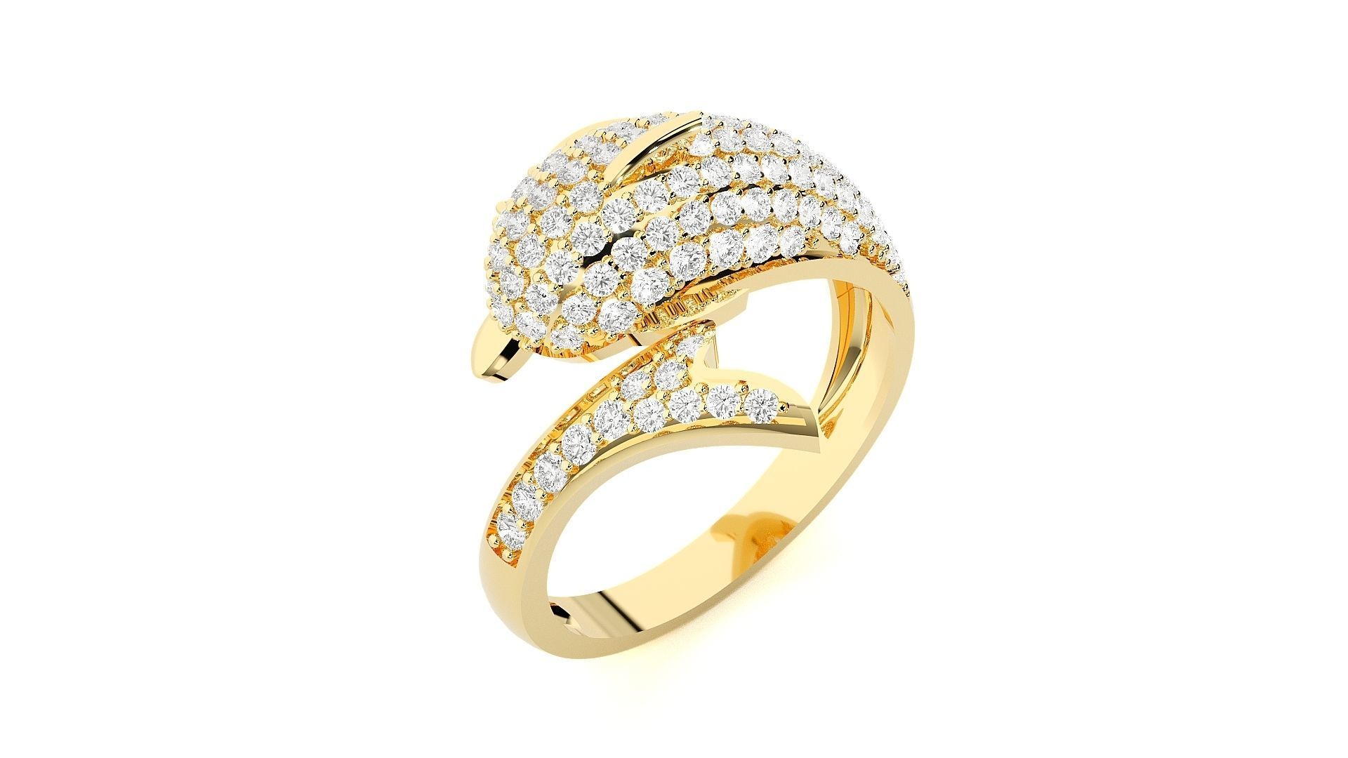 Dolphin Diamond Ring 3dm stl renders details 3D print model_8