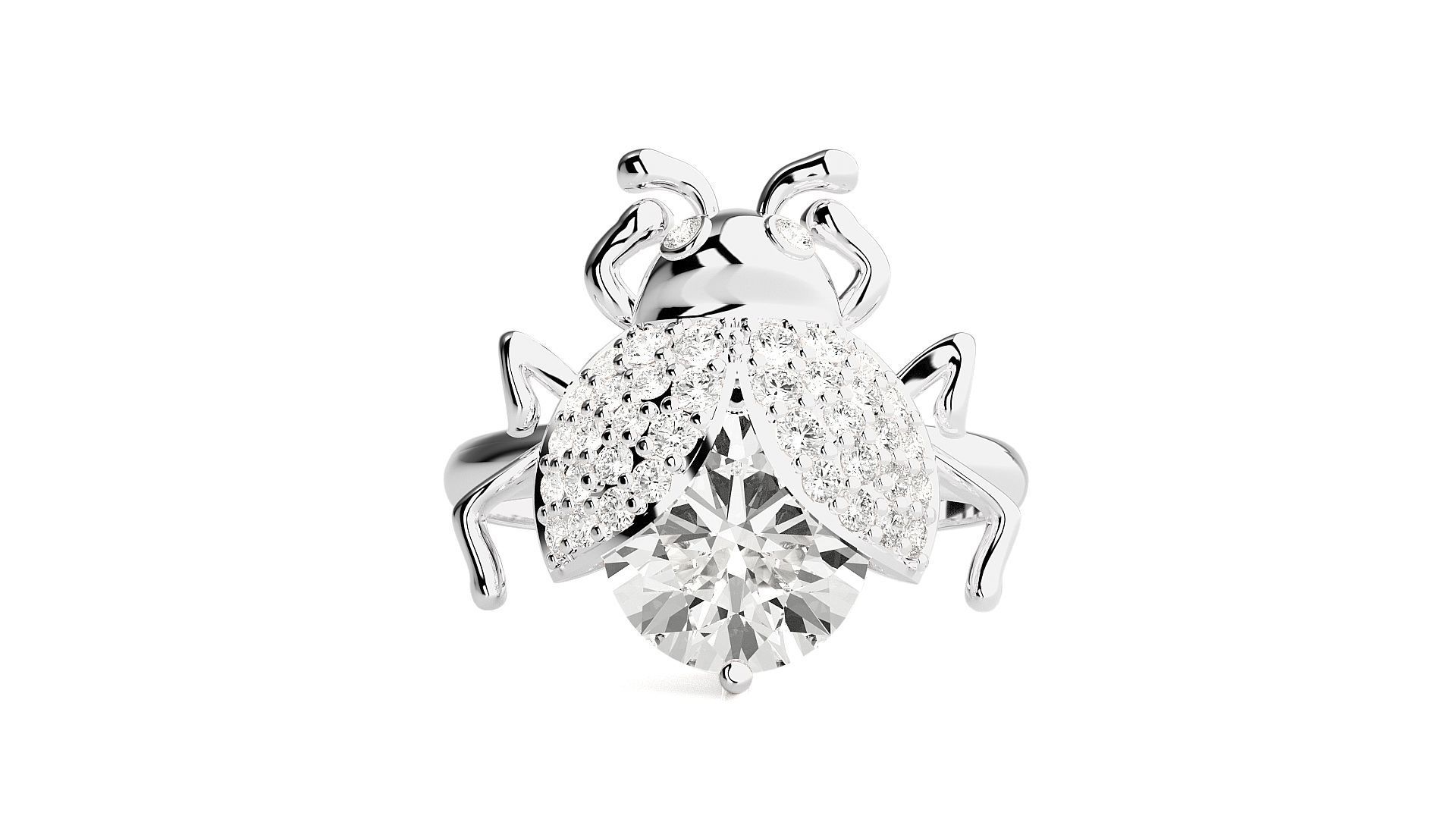 Beetle Diamond Ring 3dm stl renders details  3D print model_3