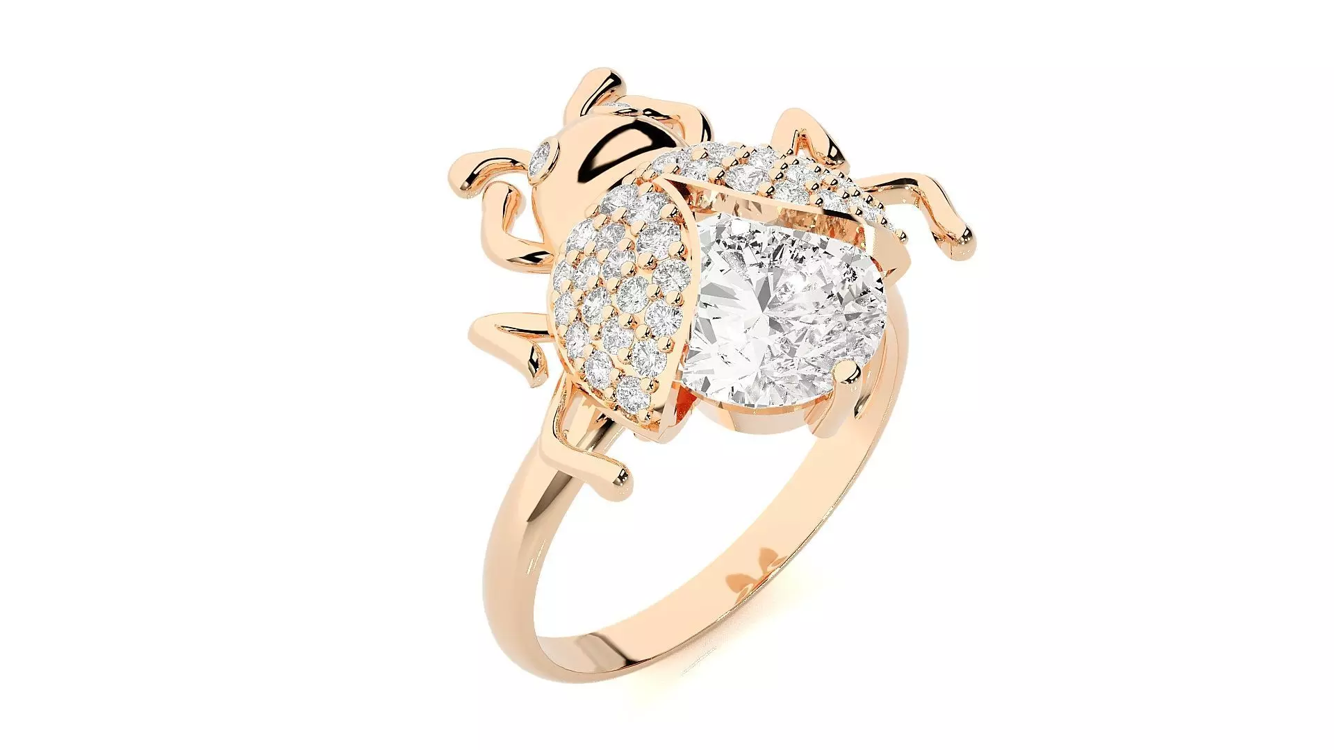 Beetle Diamond Ring 3dm stl renders details  3D print model_0