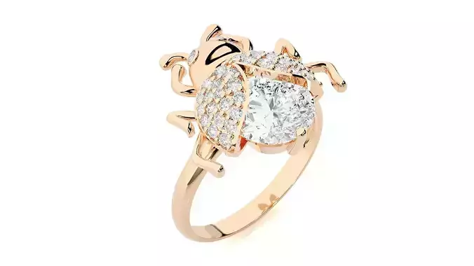 Beetle Diamond Ring 3dm stl renders details  3D print model