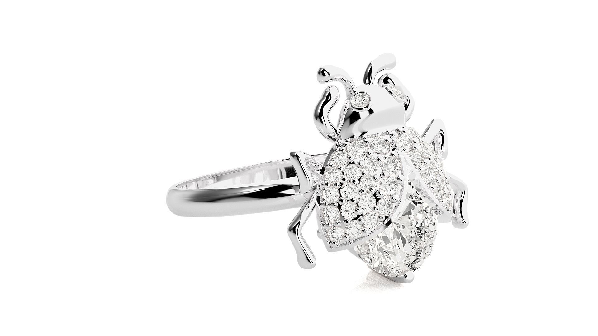 Beetle Diamond Ring 3dm stl renders details  3D print model_4