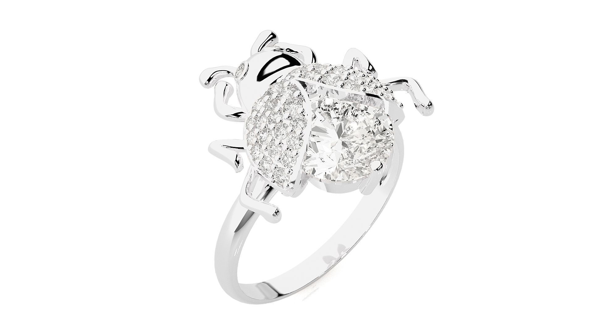 Beetle Diamond Ring 3dm stl renders details  3D print model_5