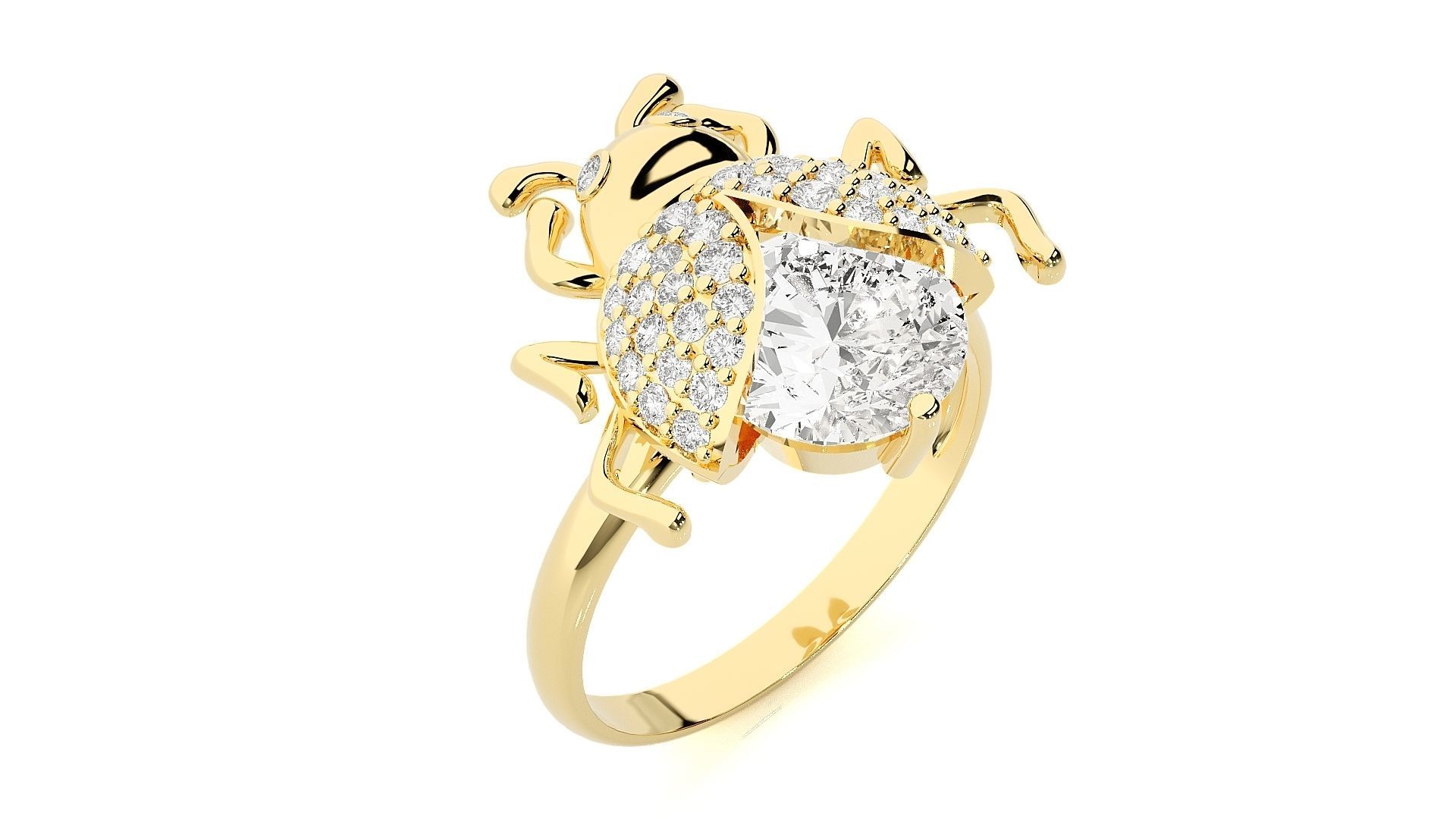 Beetle Diamond Ring 3dm stl renders details  3D print model_8