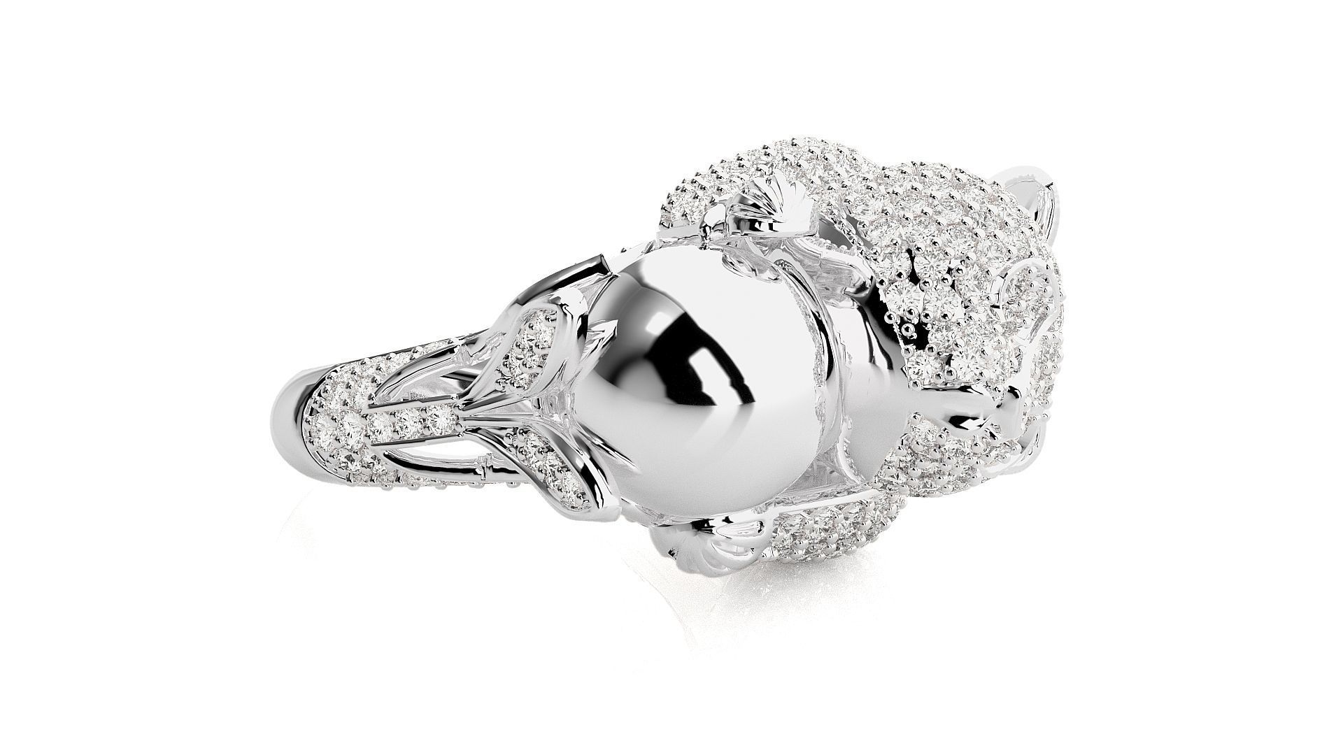 Baby Panda Diamond Ring 3dm stl renders details 3D print model_4