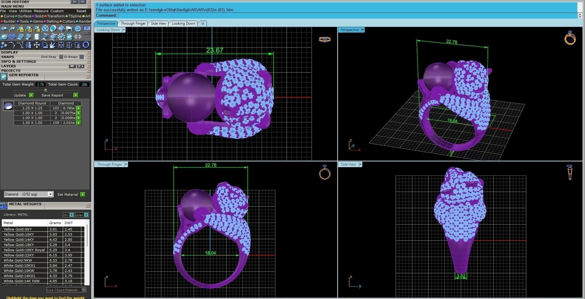 Baby Panda Diamond Ring 3dm stl renders details 3D print model_9