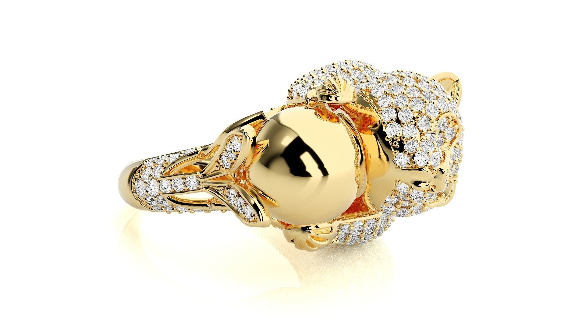 Baby Panda Diamond Ring 3dm stl renders details 3D print model_7
