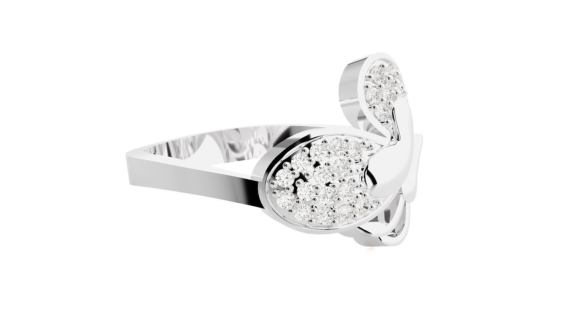 Butterfly Diamond Ring 3dm stl renders details 3D print model_4
