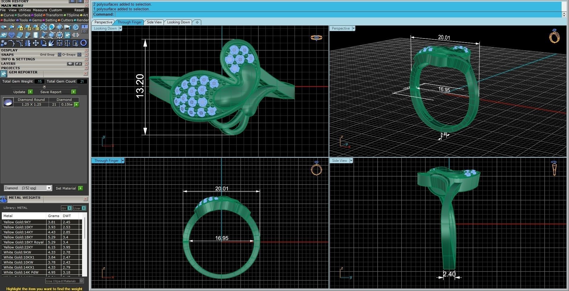 Butterfly Diamond Ring 3dm stl renders details 3D print model_9
