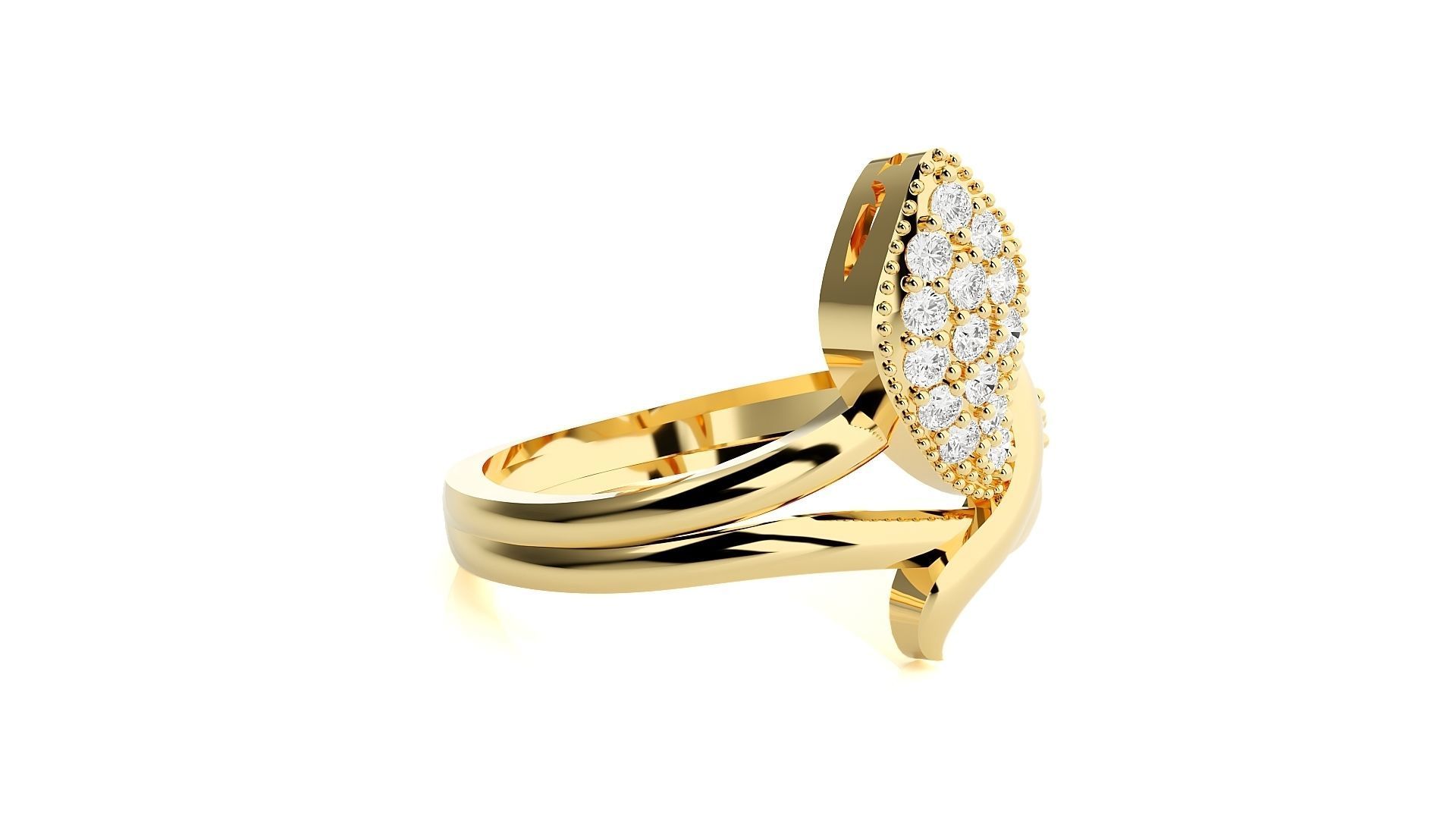 Snake Diamond Ring 3dm stl renders details 3D print model_7