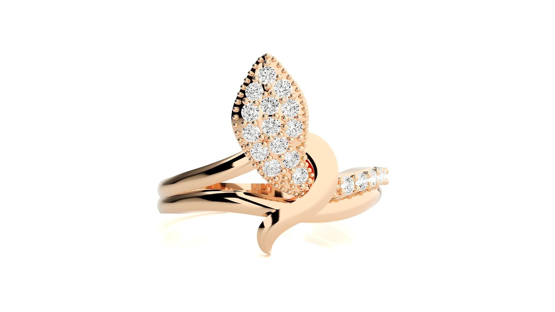 Snake Diamond Ring 3dm stl renders details 3D print model_1