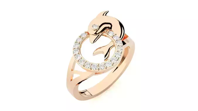 Dolphin Diamond Ring 3dm stl renders details 3D print model