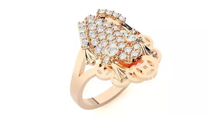 Frog Diamond Ring 3dm stl renders details